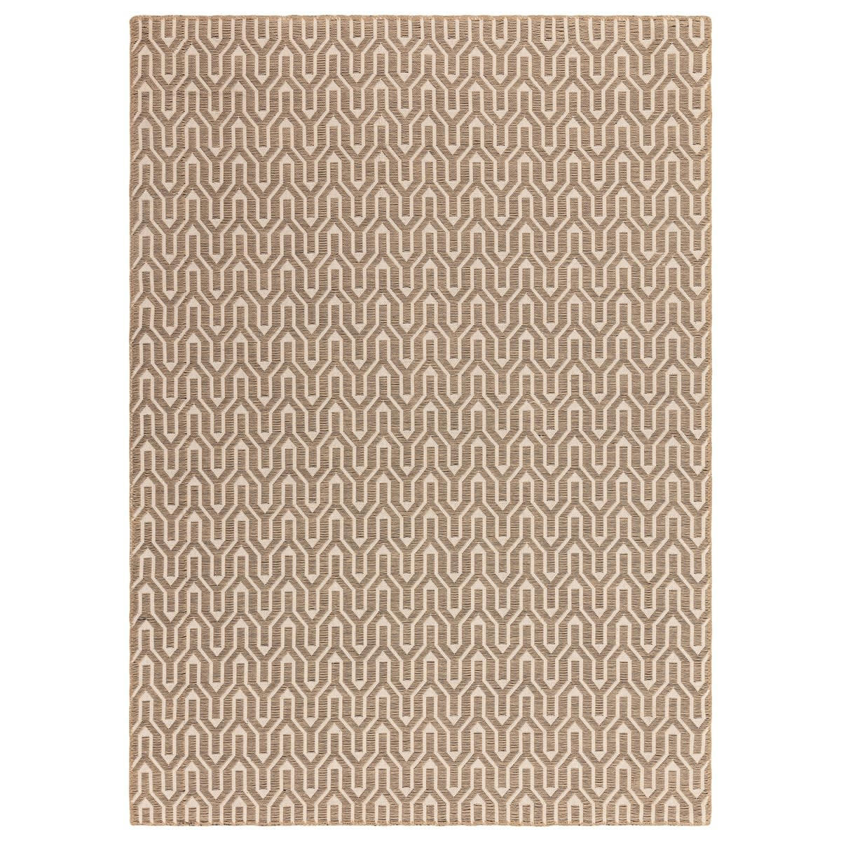 LATTICE - Tapis moderne en coton beige 200x290 cm