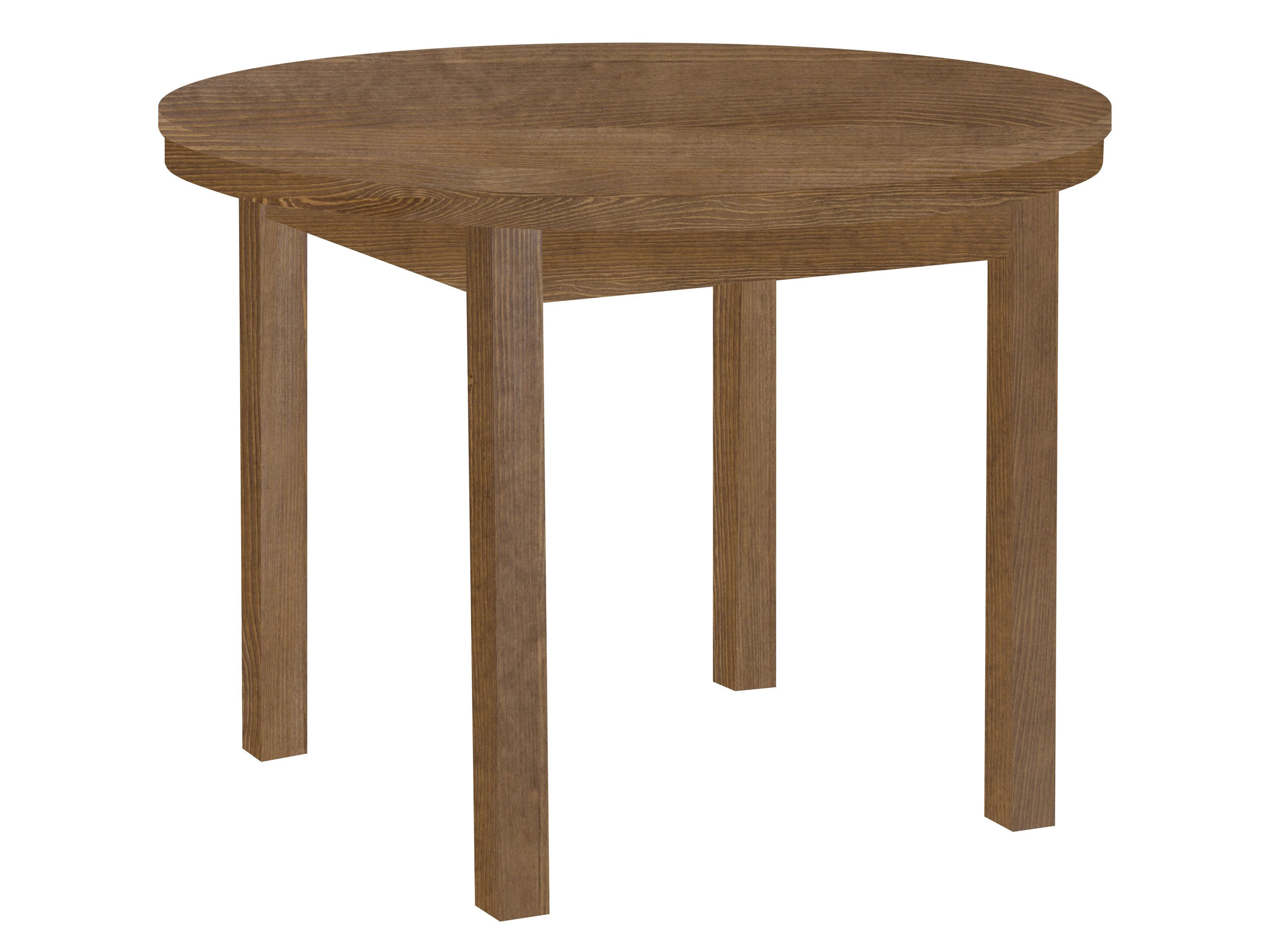 Stół Okrągły 100 - 150 cm rozkładany z drewna litego, brązowy