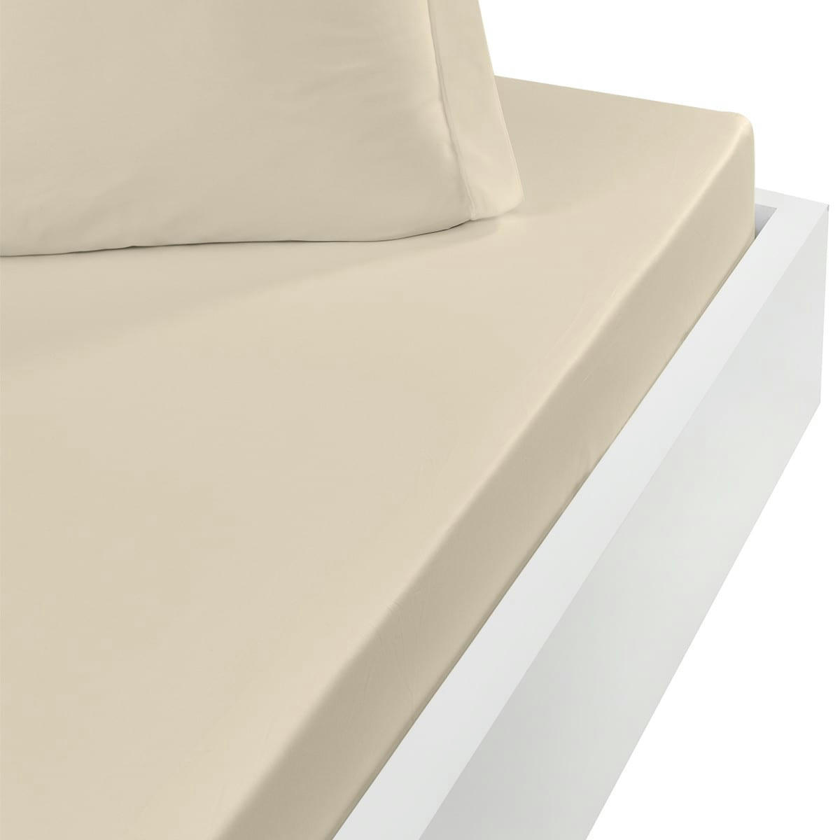 STUDIO - Drap housse en coton bonnet 30cm  ficelle 180x200 cm