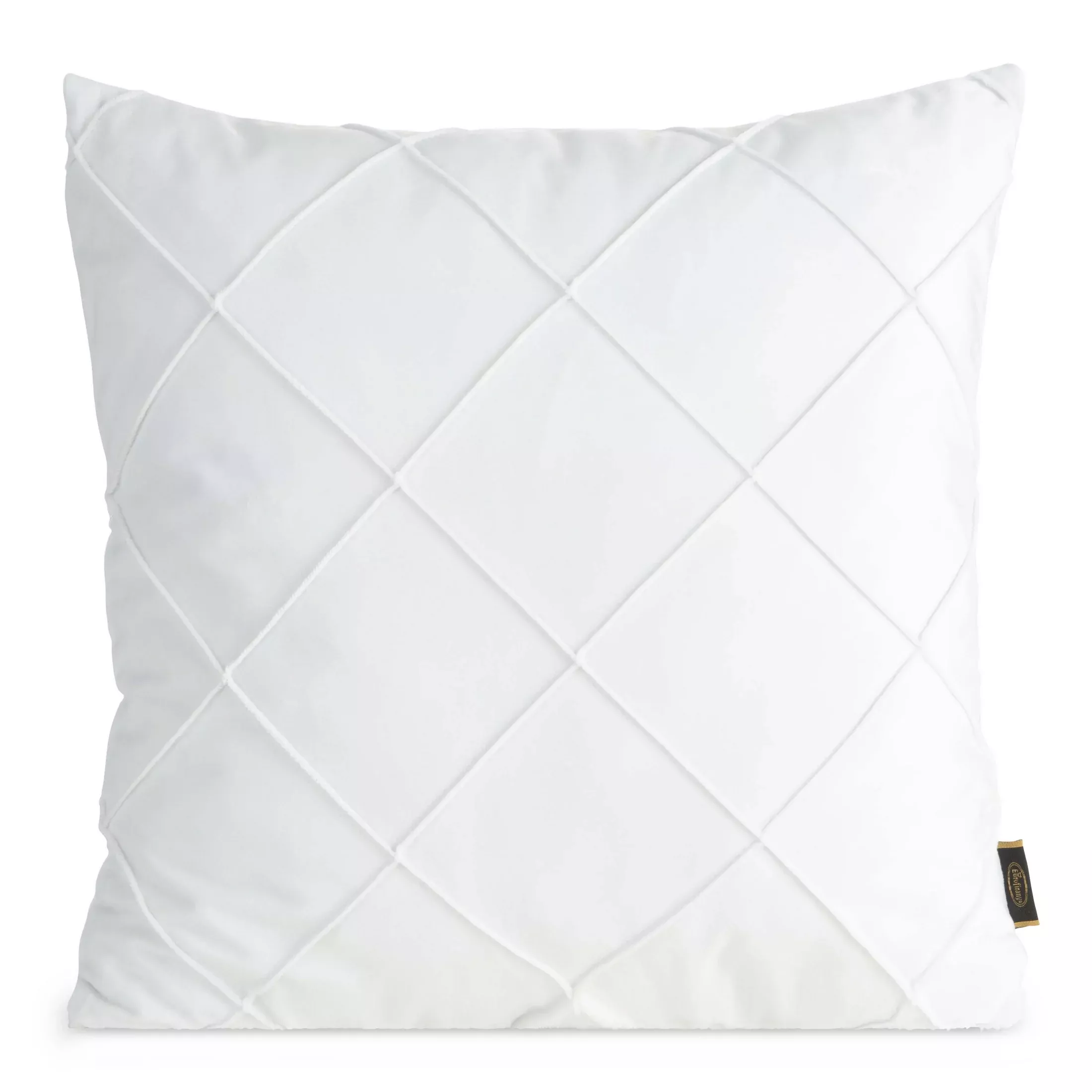 Poszewka na poduszkę 45x45 cm welwetowa biała z geometrycznym przeszywanym wzorem NALA Eurofirany Premium