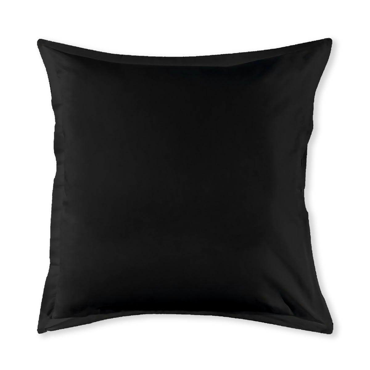 COTON UNIS - Taie d'oreiller coton  unie noir 64x64cm