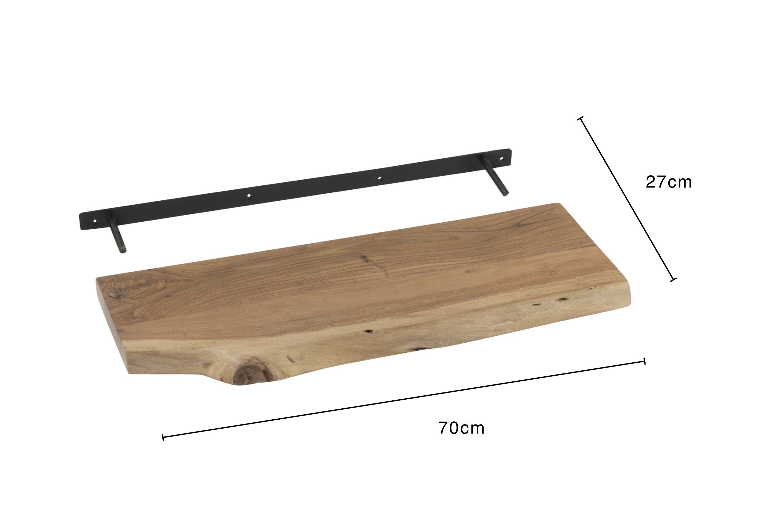 J-Line wandplank Gerard - hout - naturel - small