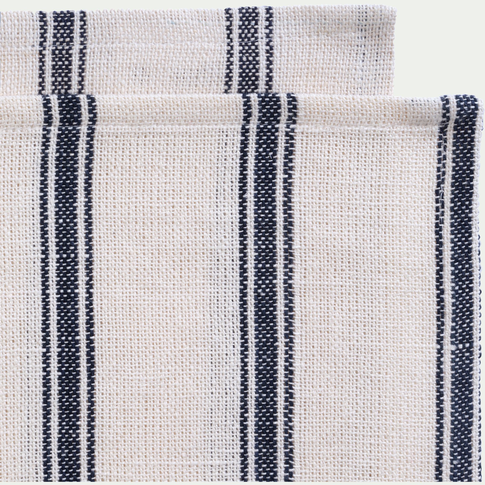 PASSO - Lot de 2 sets de table en lin et coton 38x48cm - noir et blanc