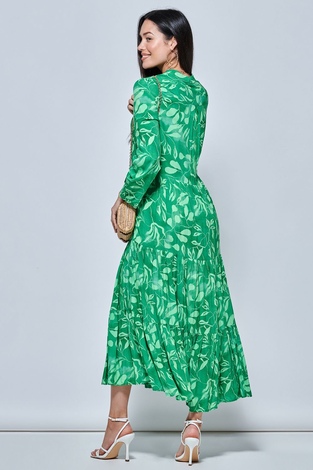 Jolie Moi Long Sleeve Holiday Maxi Shirt Dress