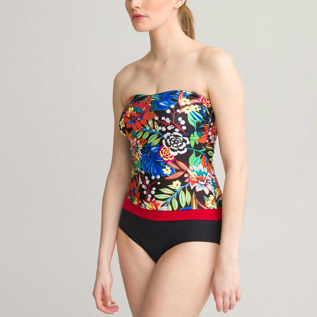 Maillot de bain 1 pièce bustier, effet ventre plat