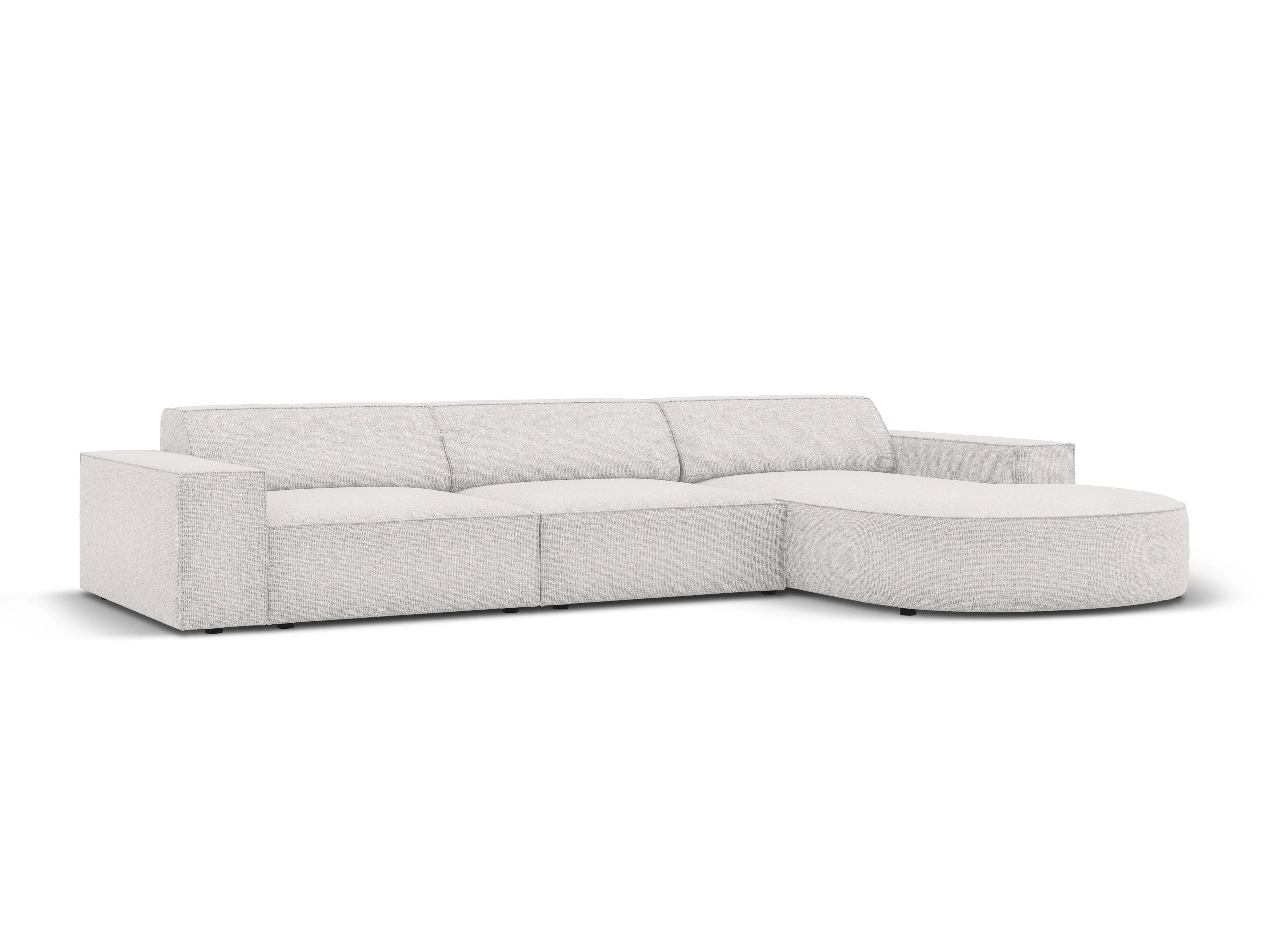 4-zitshoekbank Jodie rechts chenille afgerond