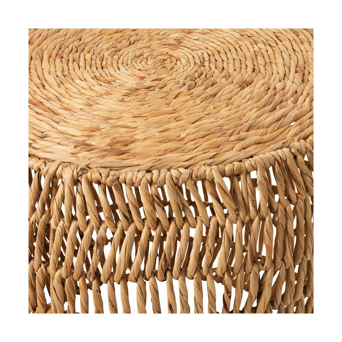 SALINE - Petite table + 2 tabourets naturels en jacinthe