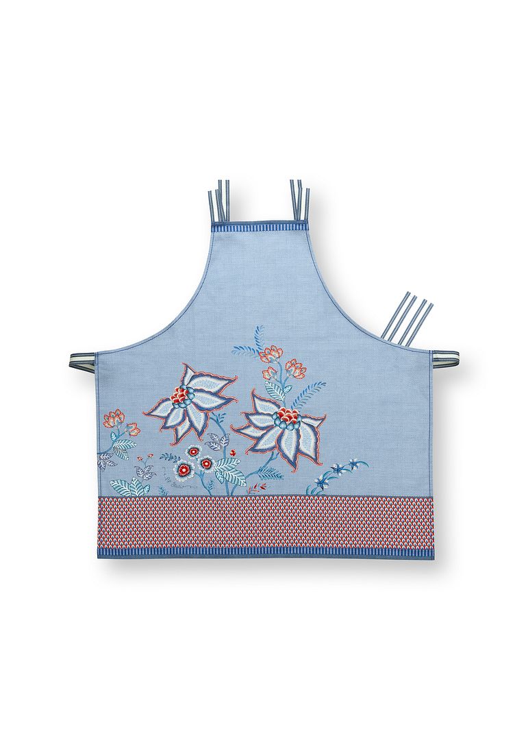 Pip Studio Flower Festival Keukenschort - Schort - Blauw - 85x88cm