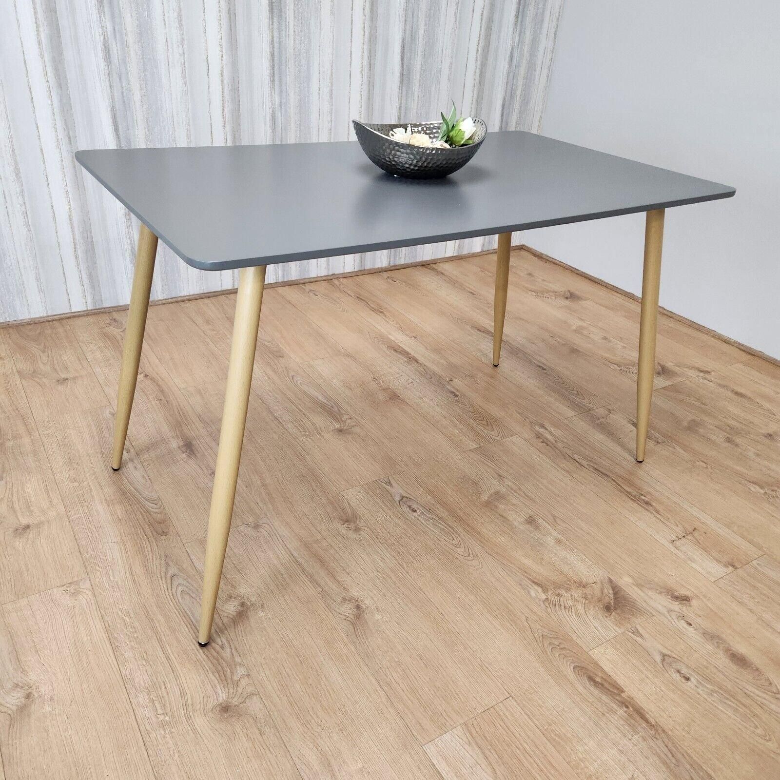 KOSY KOALA Grey Wood Rectangle Dining Table Kitchen Table Modern Wood Style Dinner Table Only