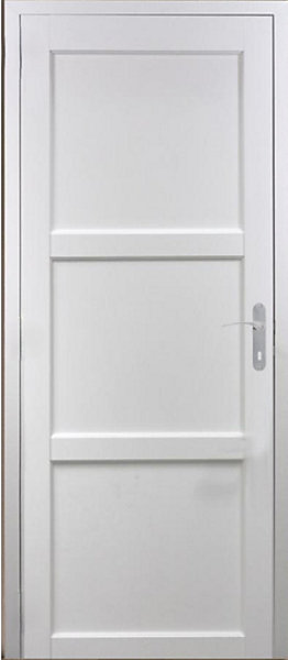 Bloc Porte Korya Blanc 3 Panneaux H204 X L83 Cm Côte Tableau P.gauche Gd Menuiseries