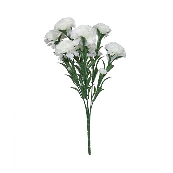 White Carnation Bush 38cm