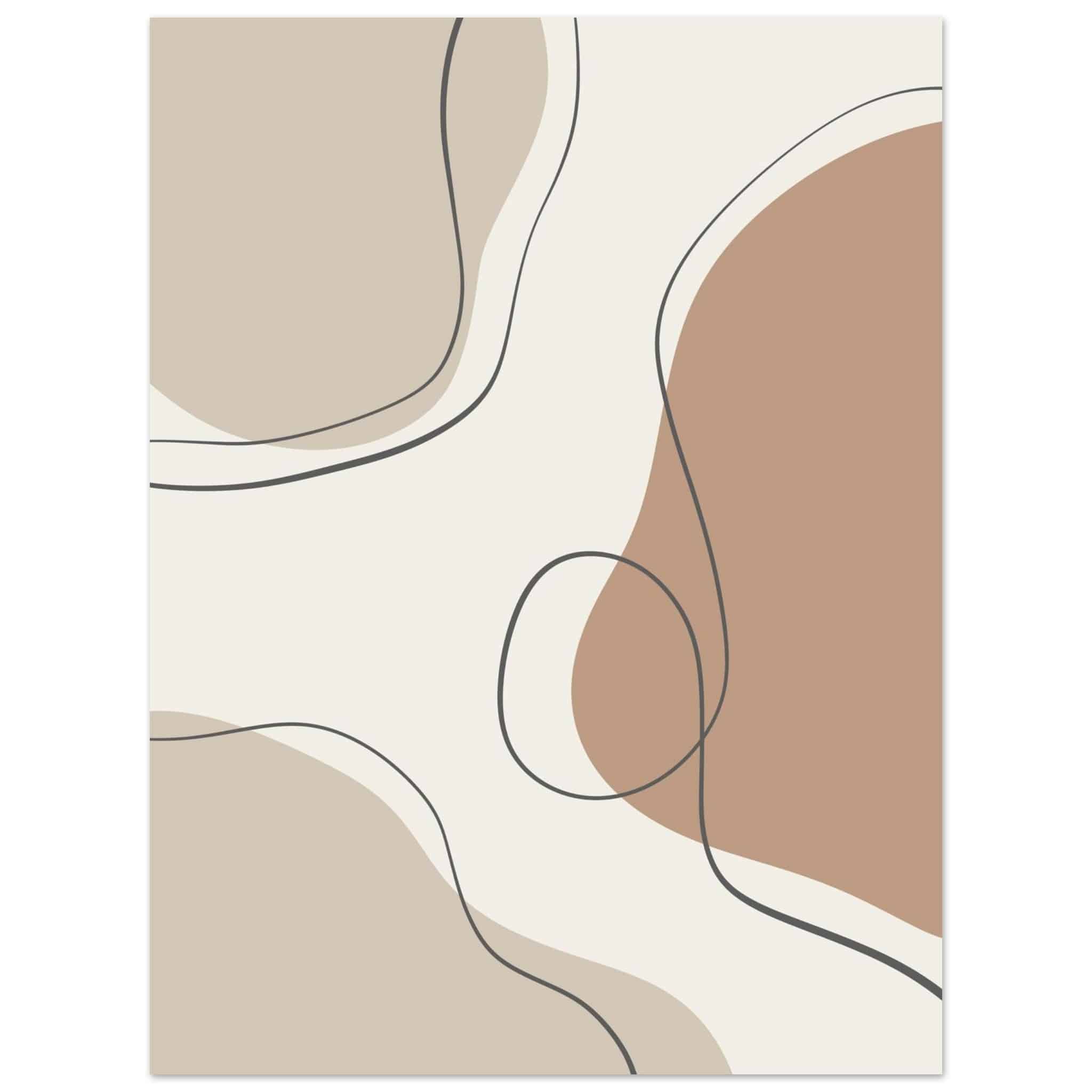 Artfulprints Poster Boho – Earth lines  - 30x40 cm - Grijs