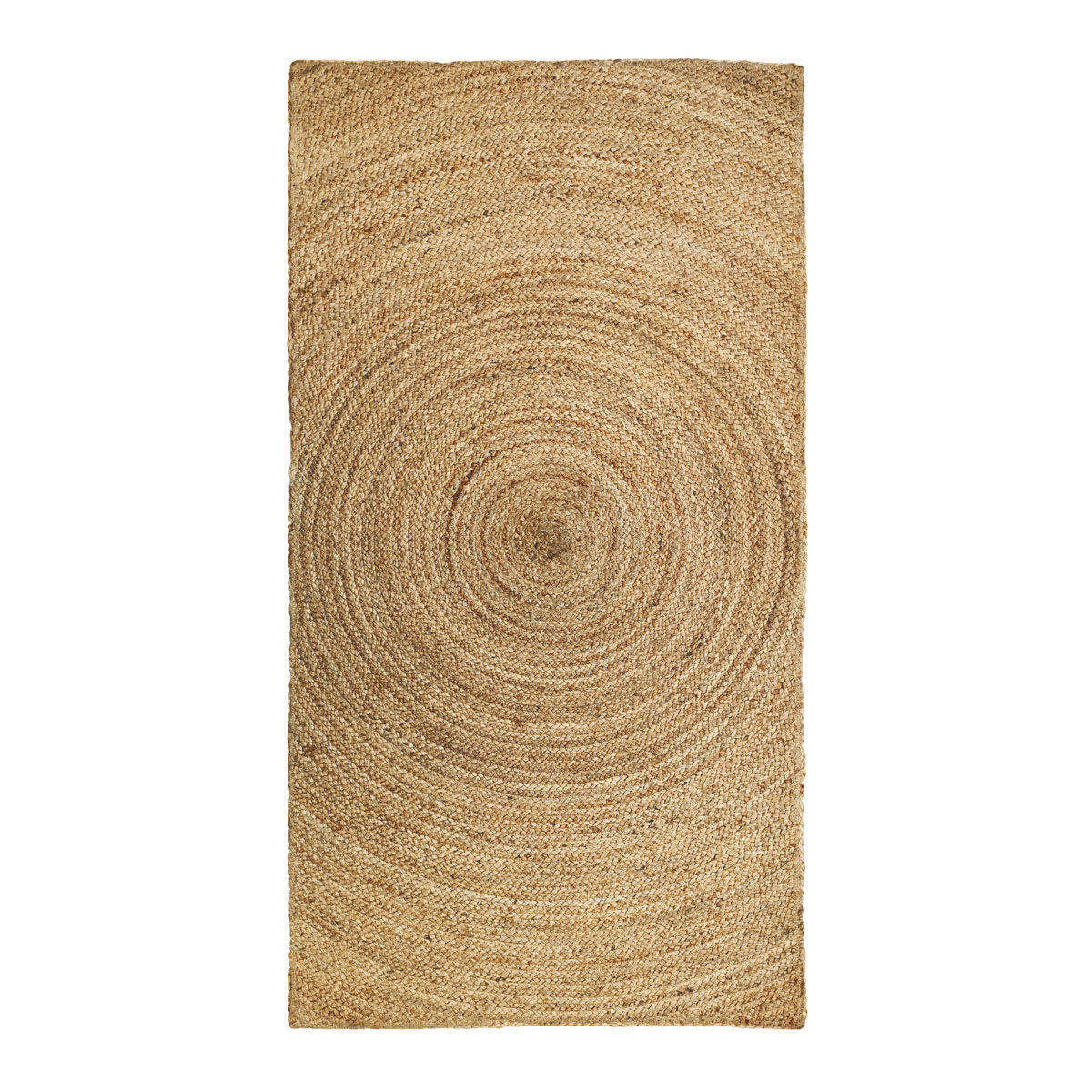 SUNNY - Tapis en jute tressé main, motif rond naturel 80x150