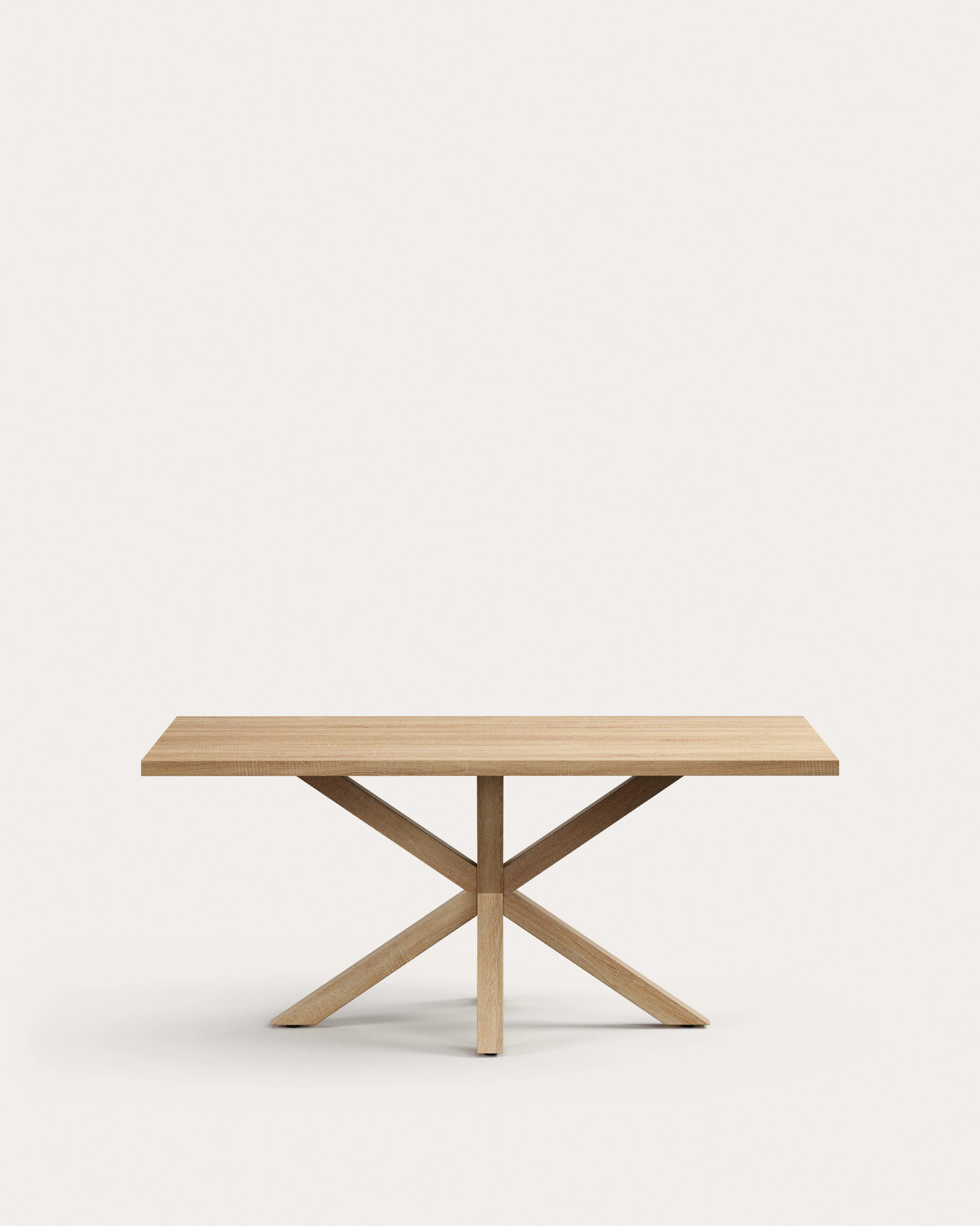 Argo table in melamine with natural finish and wood-effect steel legs 180 x 100 cm
