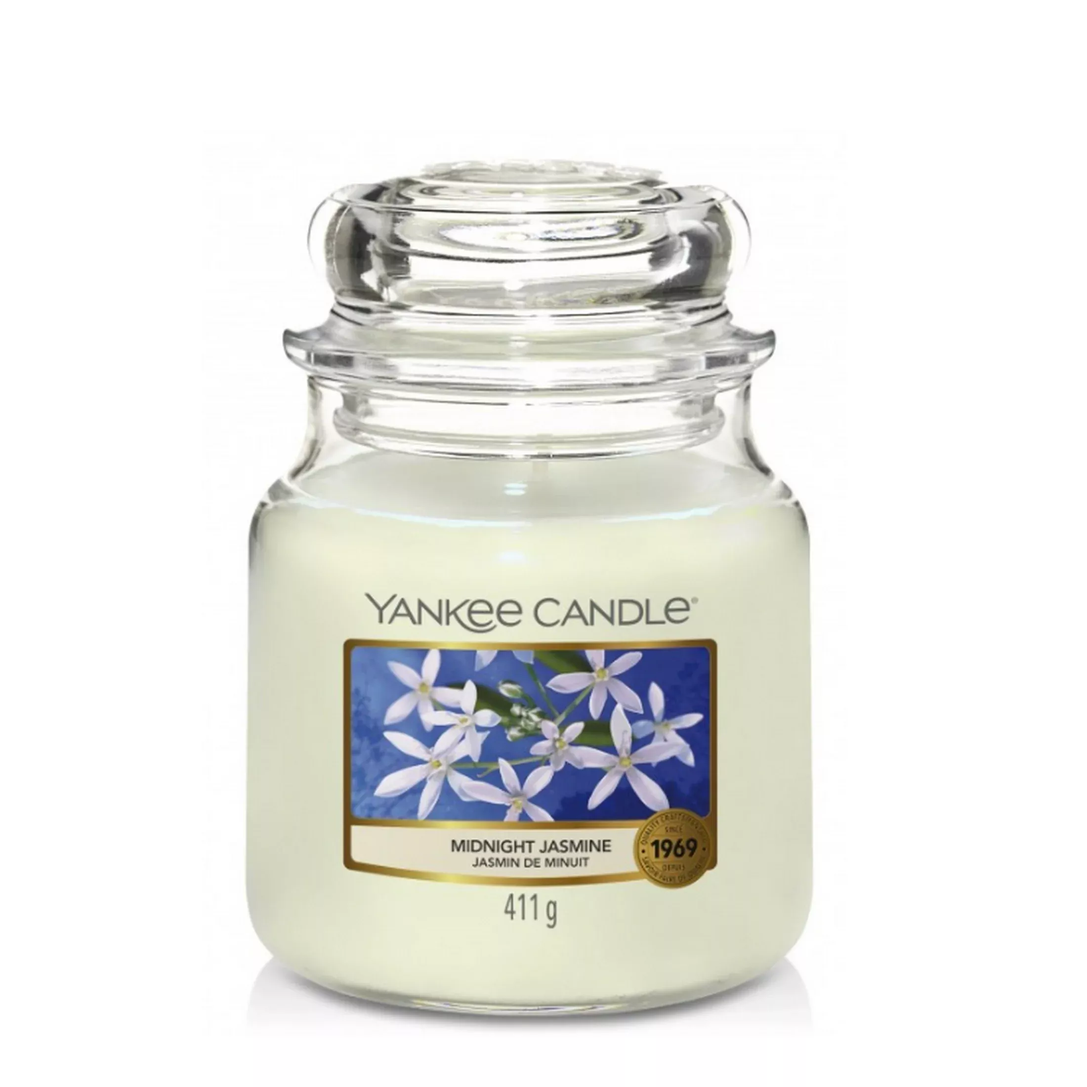 YANKEE CANDLE - Średnia świeca zapachowa w słoiku -Midnight Jasmine