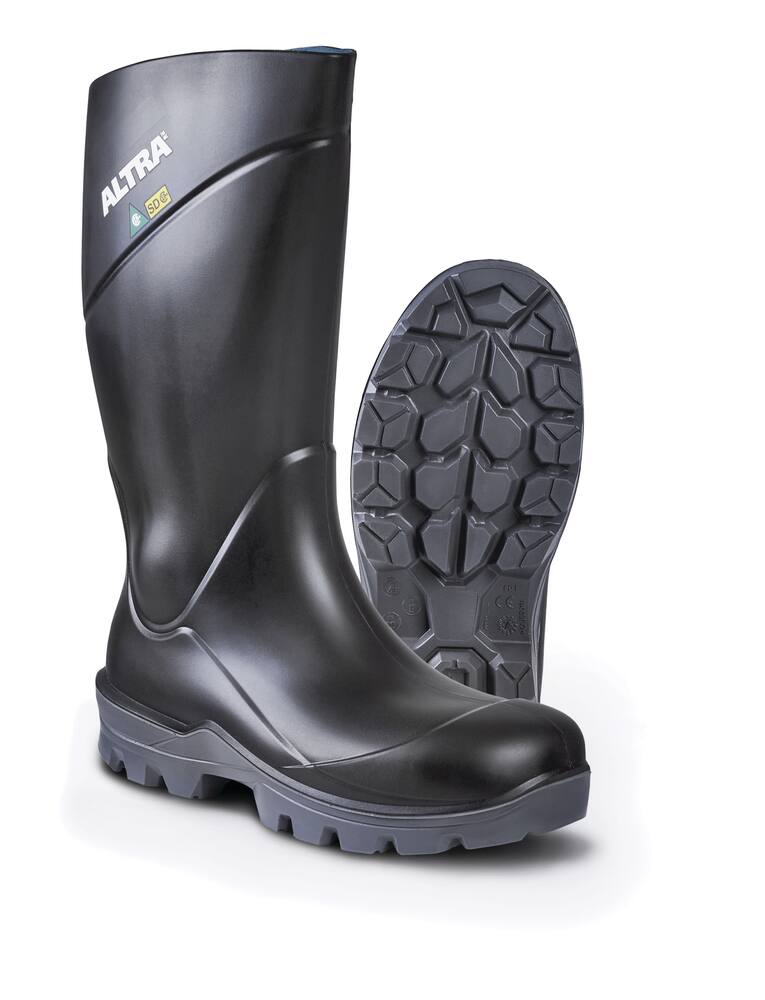 Altra Giles Men's CSA Waterproof Steel Toe Rubber Boots, Slip-Resistant, Black