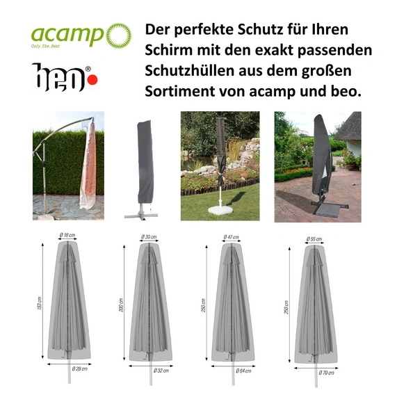 Sonnenschirm »Acapole«, Platin, anthrazit, 270cm, Knickgelenk
