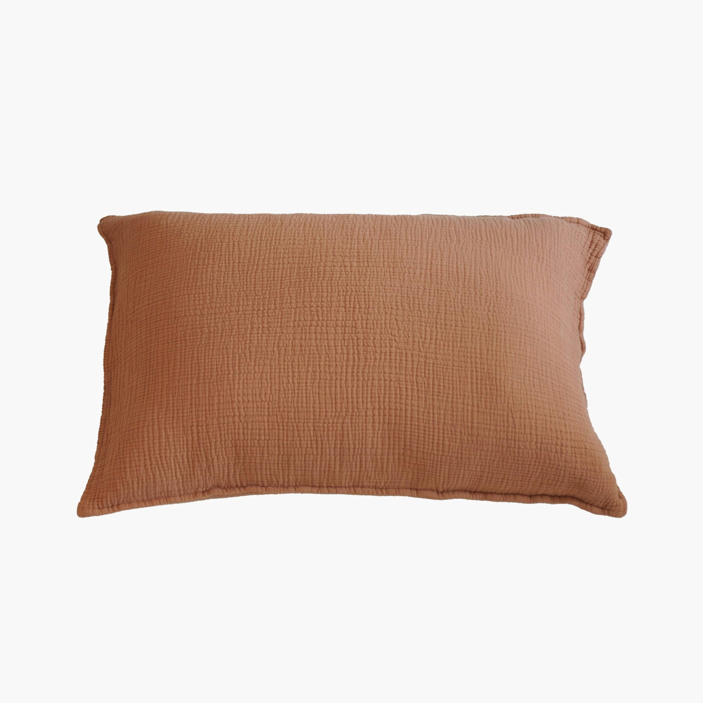 GAZE DE COTON - Housse de coussin gaze de coton terre cuite 50X70 CM