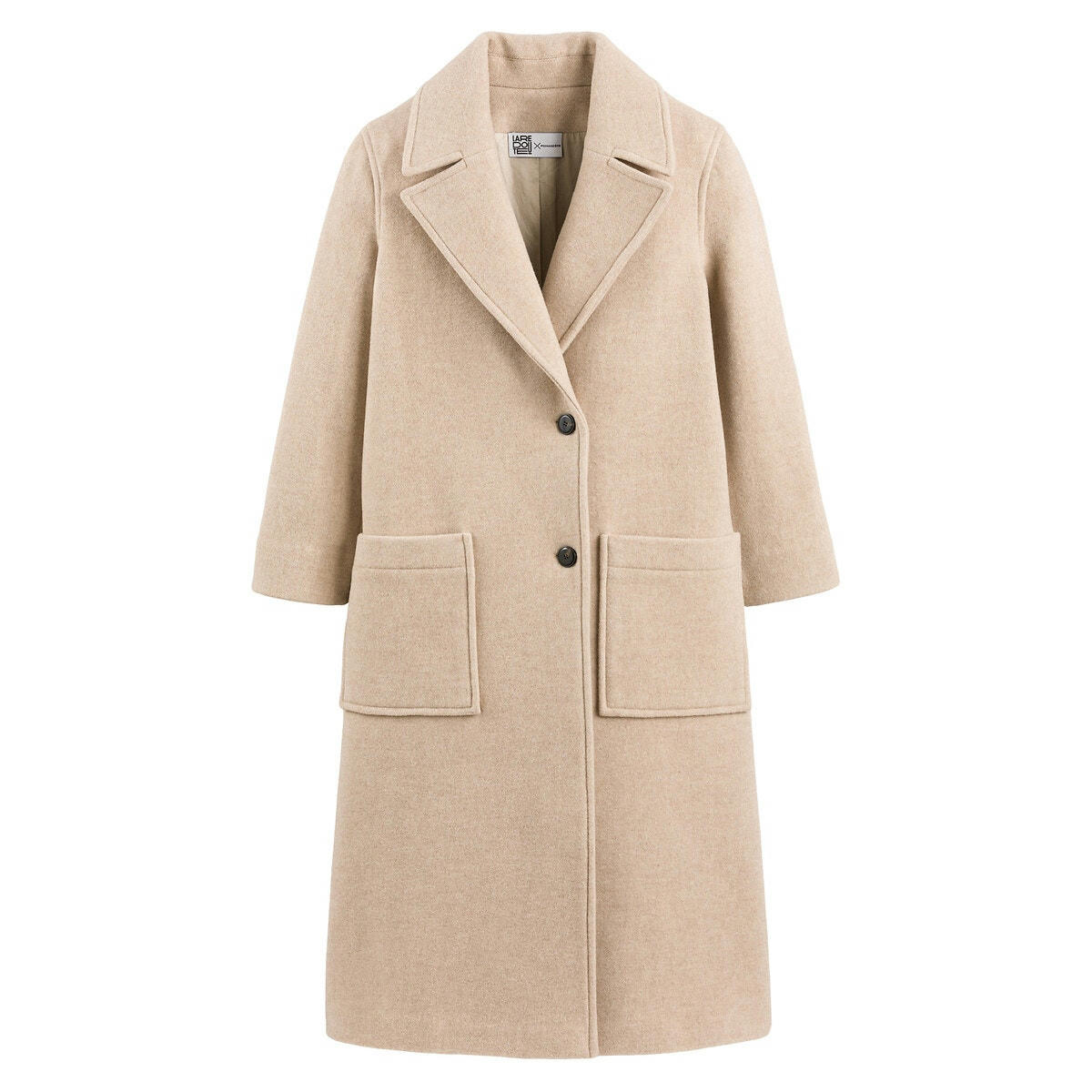 Manteau long en laine mélangée