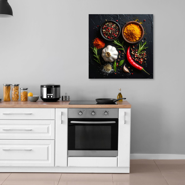 Obraz do kuchni restauracji baru jadalni, Przyprawy Jedzenie Warzywa 20x20