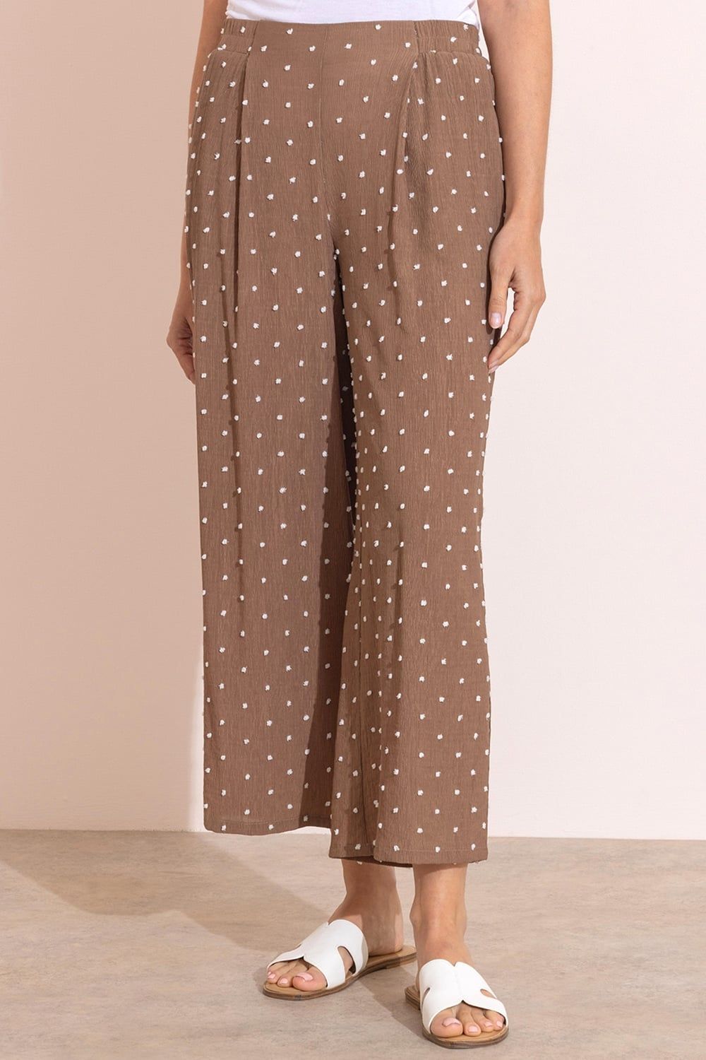 Klass. Textured Spotty Wide Leg Trousers