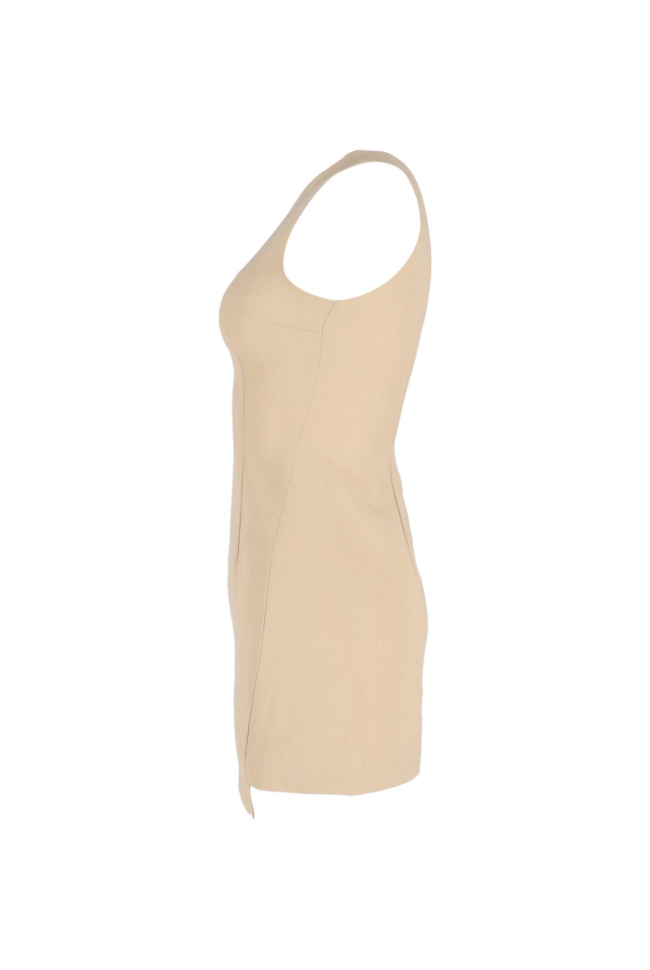 Acne Studios Preloved Sleeveless Mini Dress in Beige Wool