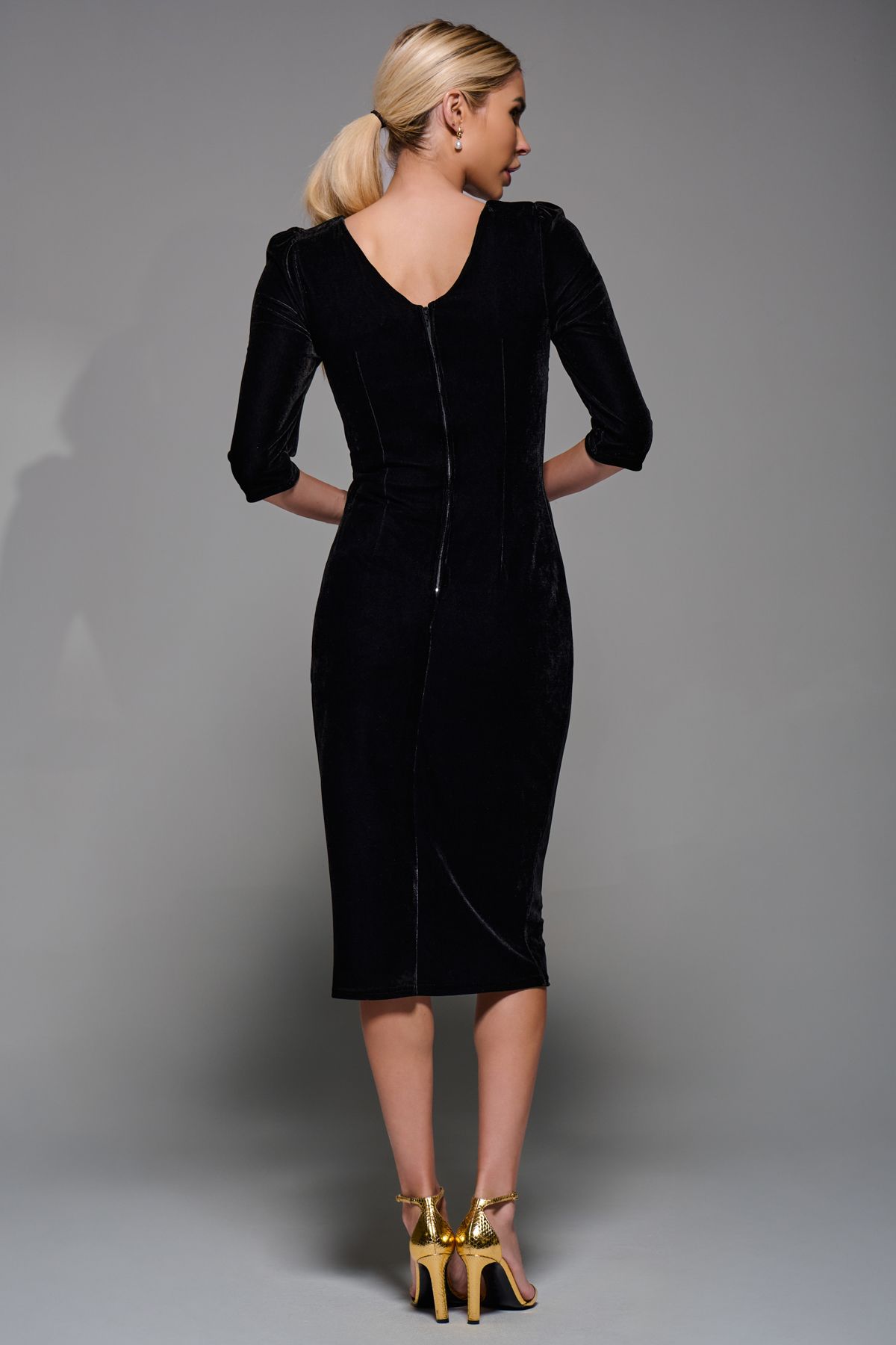 Jolie Moi Side Tie Velvet Bodycon Dress