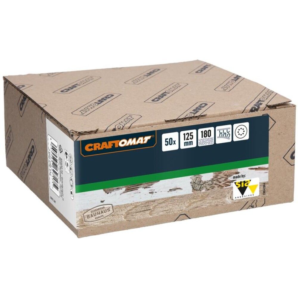 SLIPEPAPIR CRAFTOMAT Ø125MM K180 50STK