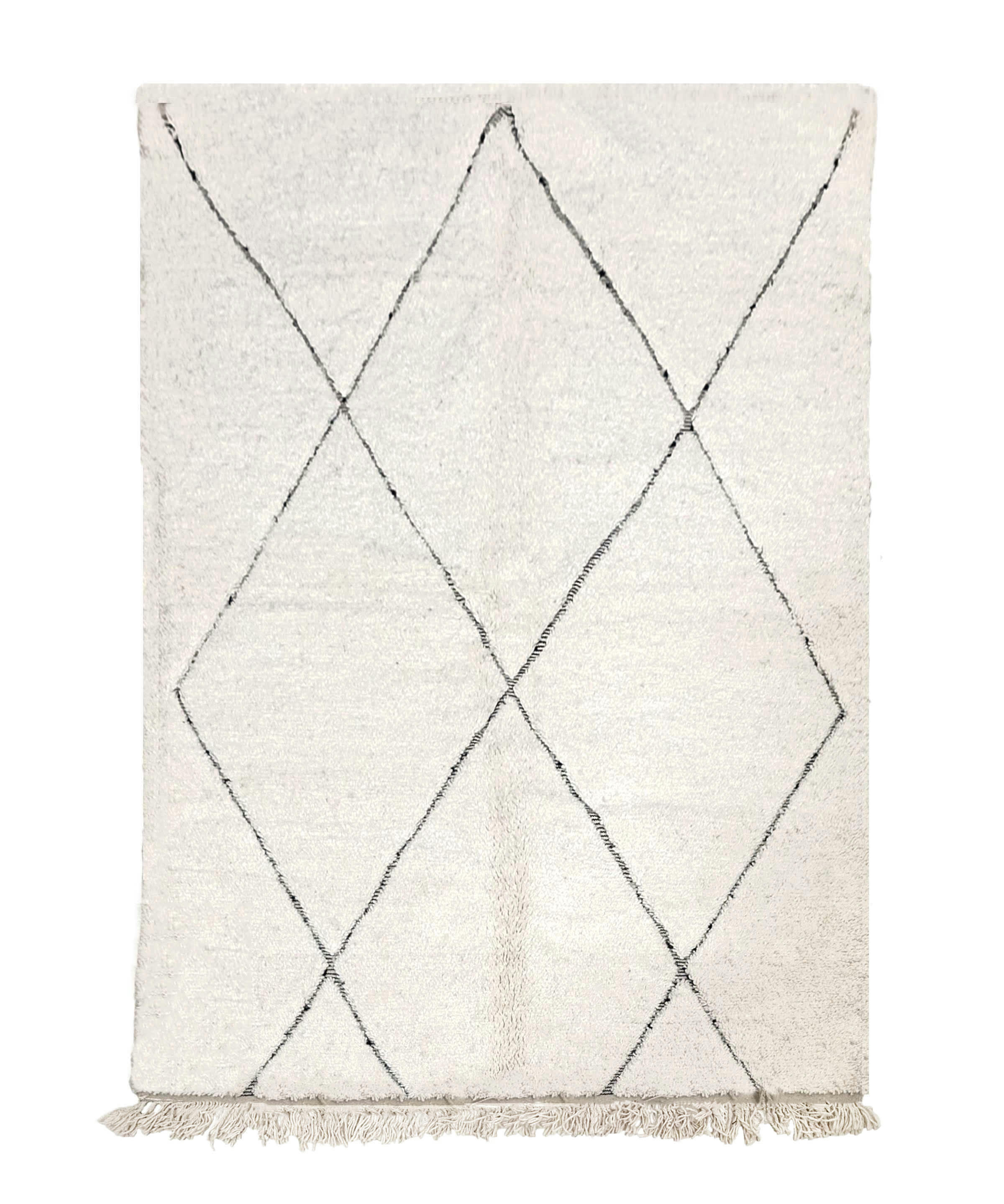 BERBERE - Tapis berbère original marocain laine noir blanc 150 x250