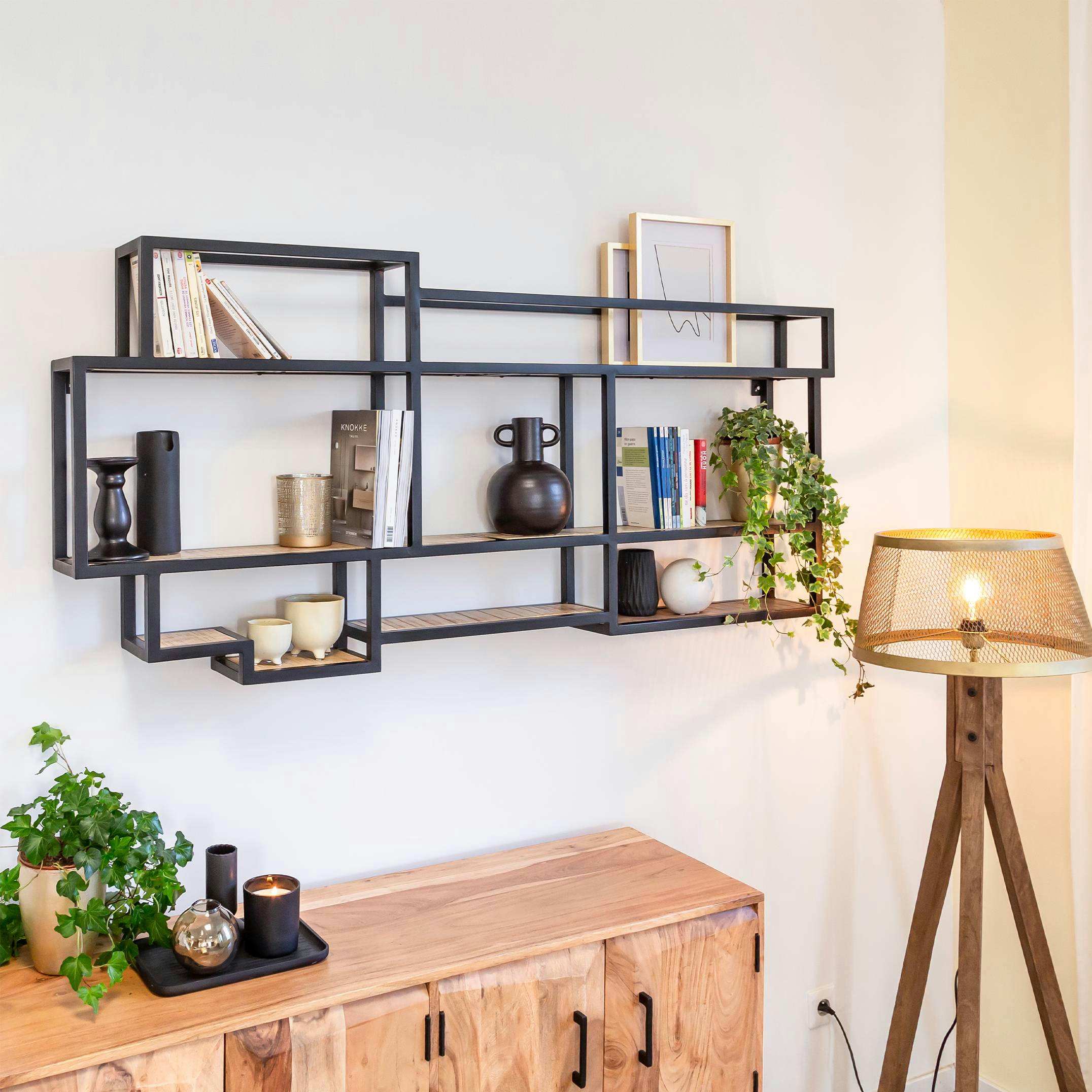 - Etagère en bois noir 160 cm