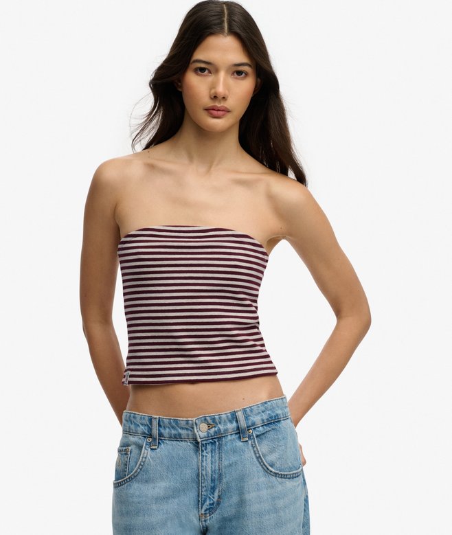 Athletic Essentials Stripe Jersey Bandeau Top