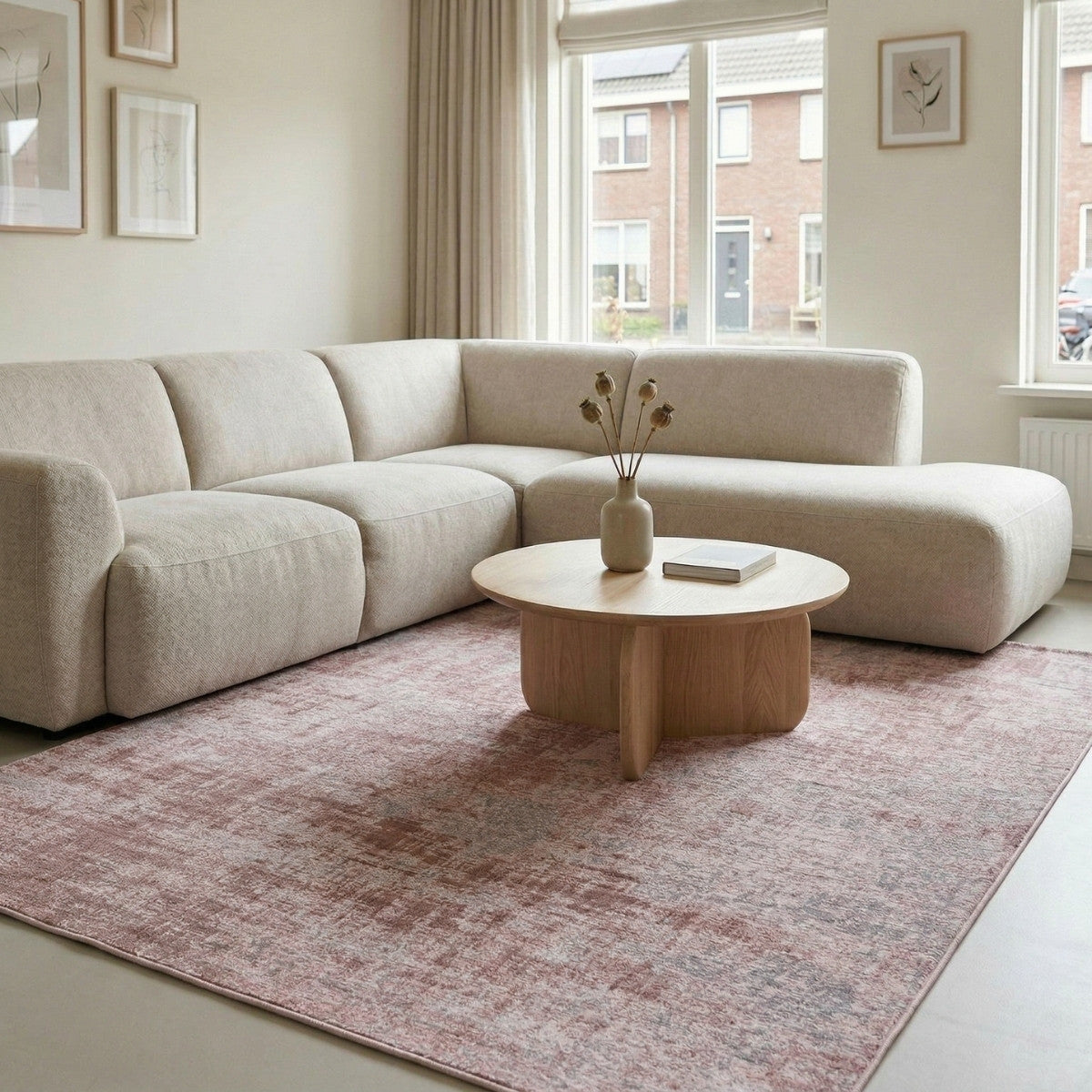 DÉJA Living Vloerkleed Ruma - Roze Stof - 155x230cm