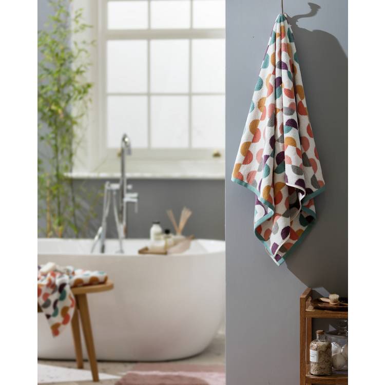 Habitat Brights Geo Tufted 2 Pack Hand Towel - Multicolour