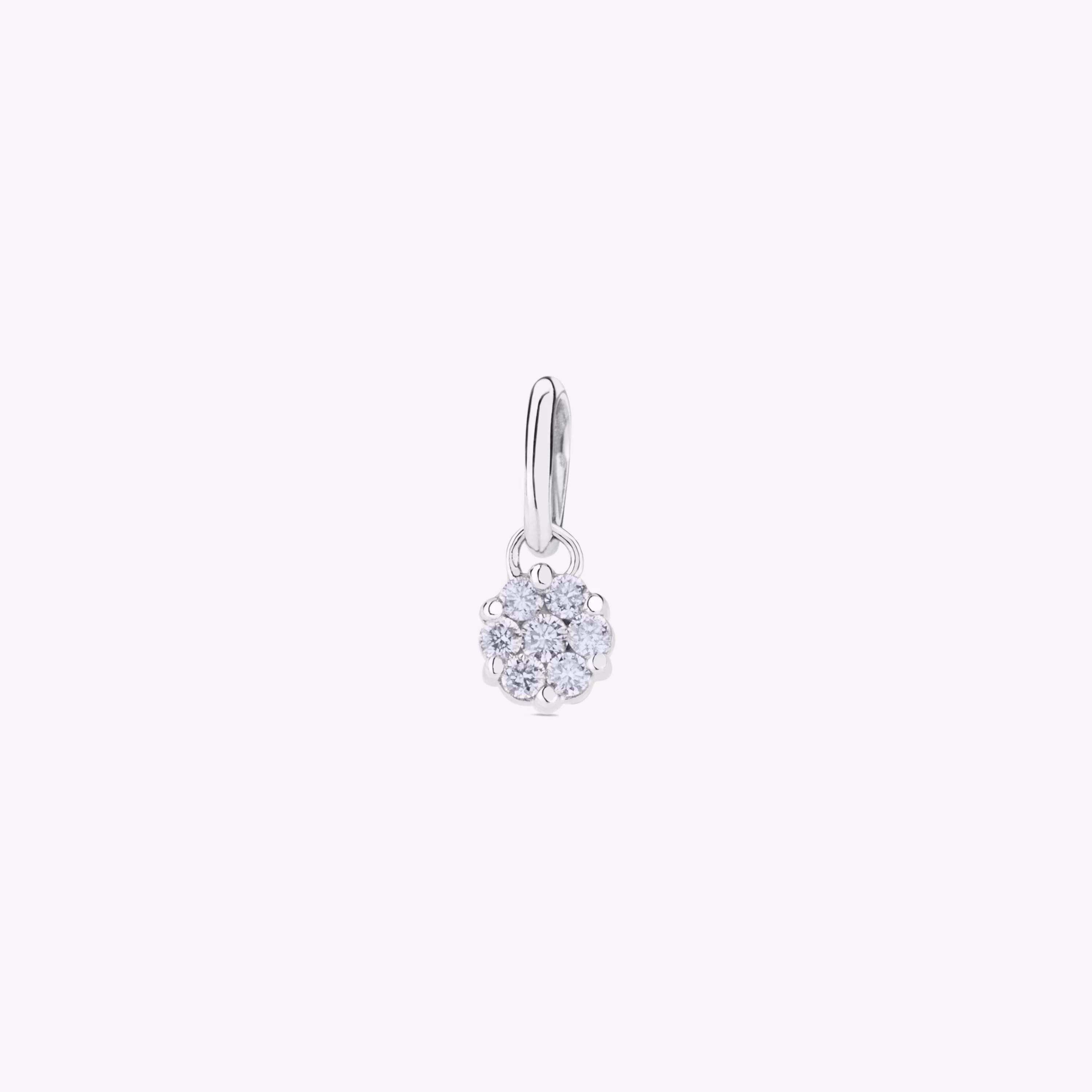 Colgante de oro blanco con diamantes motivo 4,4cm. Les Classiques