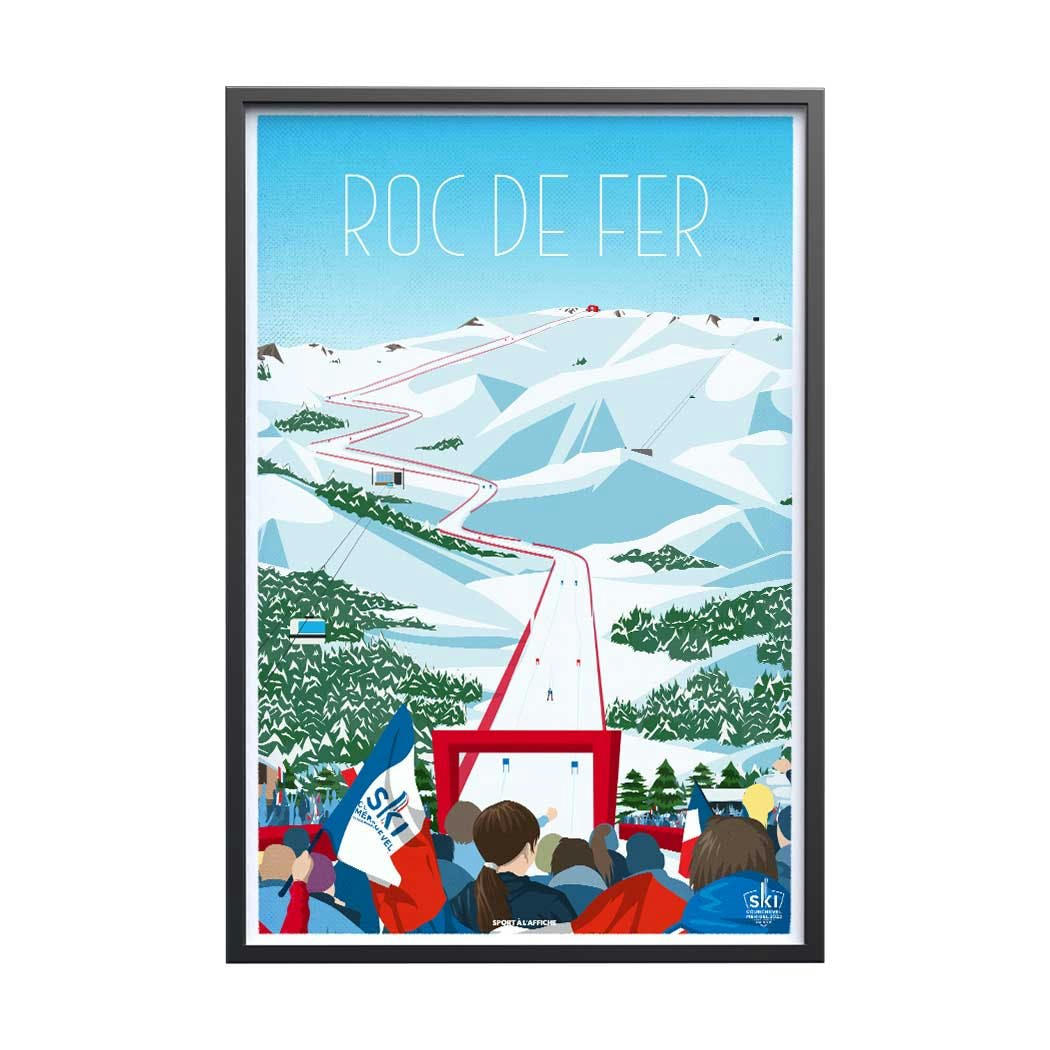 SKI - Affiche Ski - Courchevel Méribel 2023 Roc de Fer 30x40cm