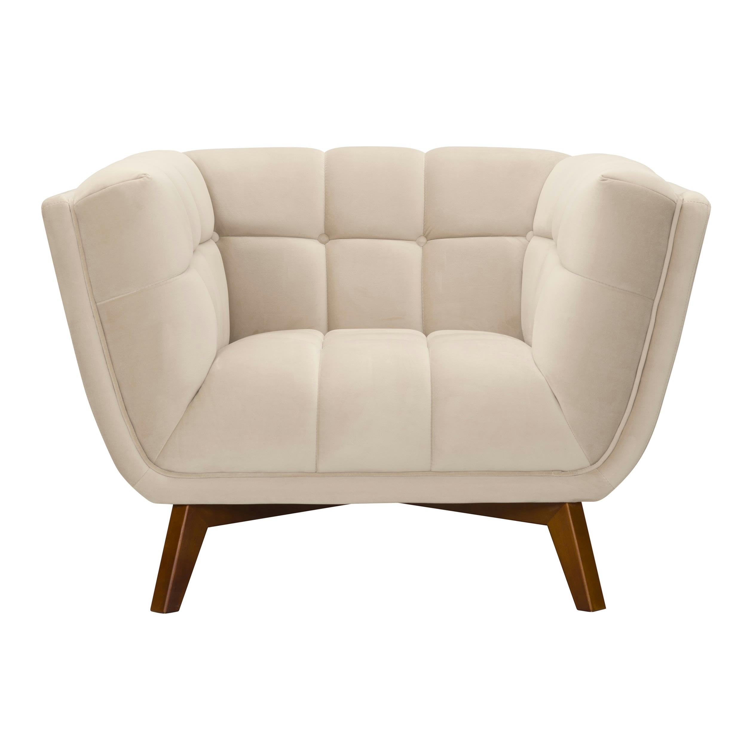 MONA - Fauteuil en velours beige