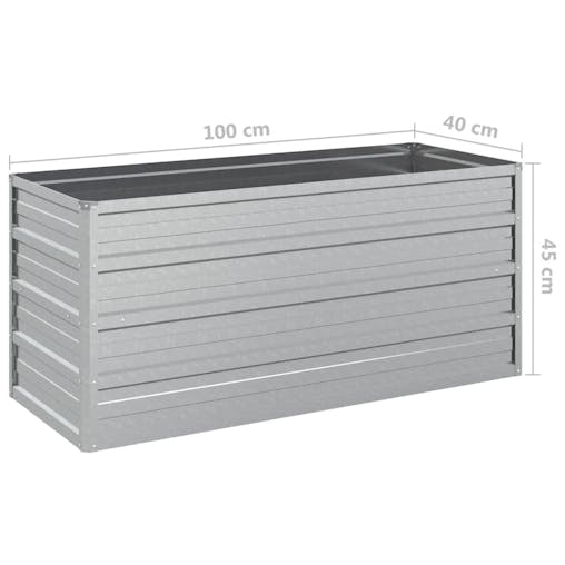 NNEVL Garden Raised Bed 100x40x45 cm Galvanized Steel Silver