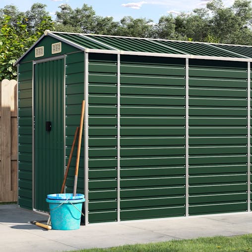 NNEVL Garden Shed Green 191x810x198 cm Galvanised Steel