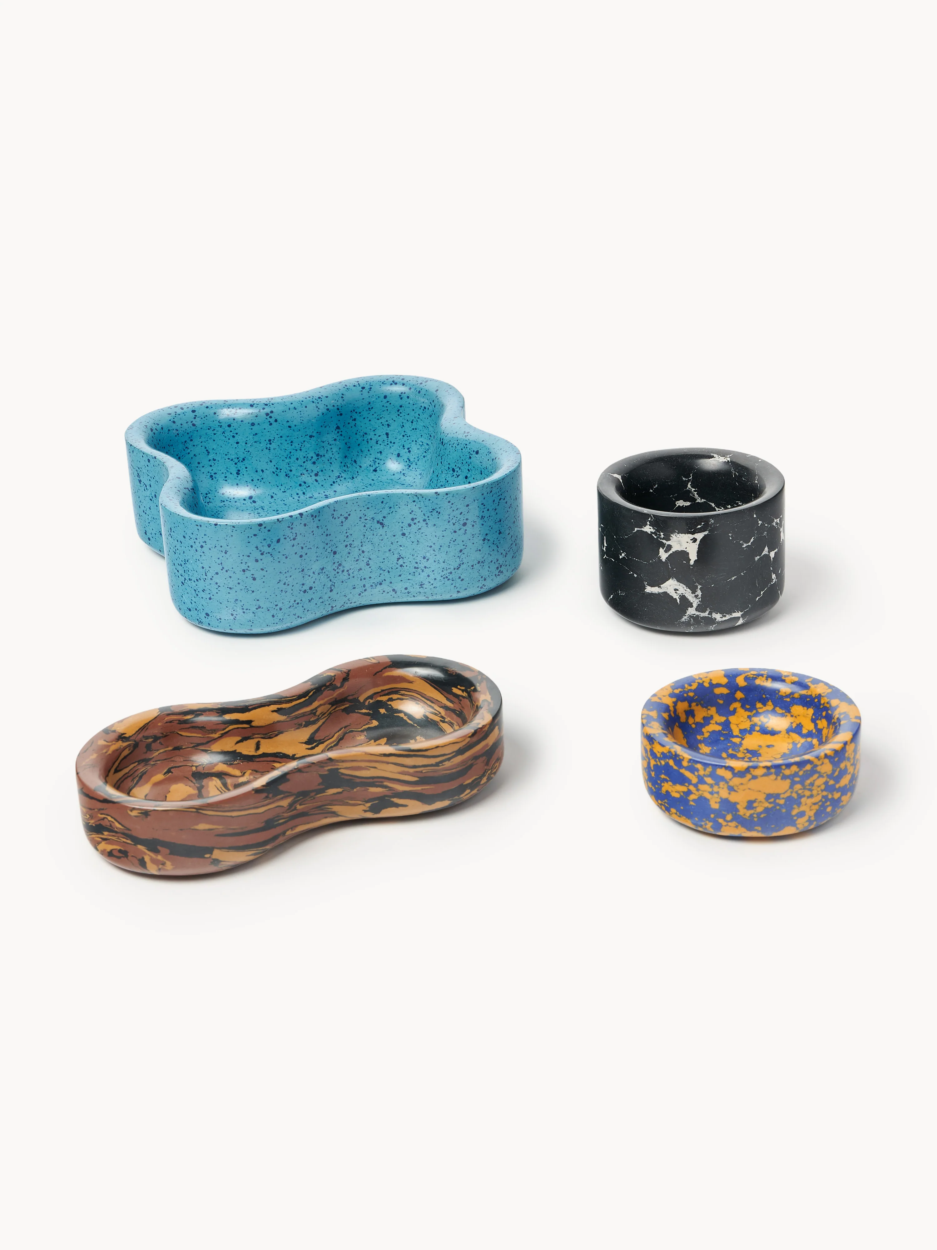 Deko-Schalen Elara aus Kunstmarmor, 4er-Set