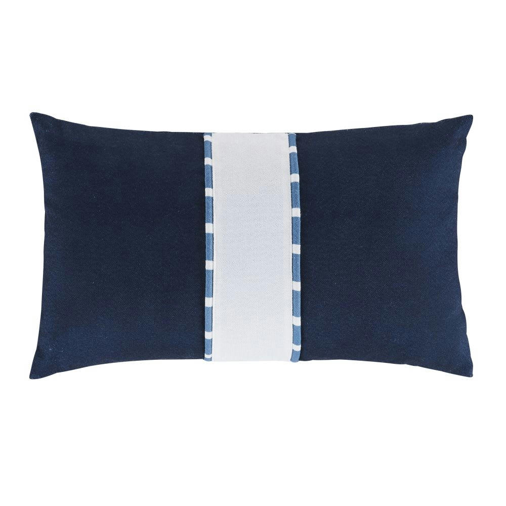 CANEY - Coussin écru et bleu 30x50