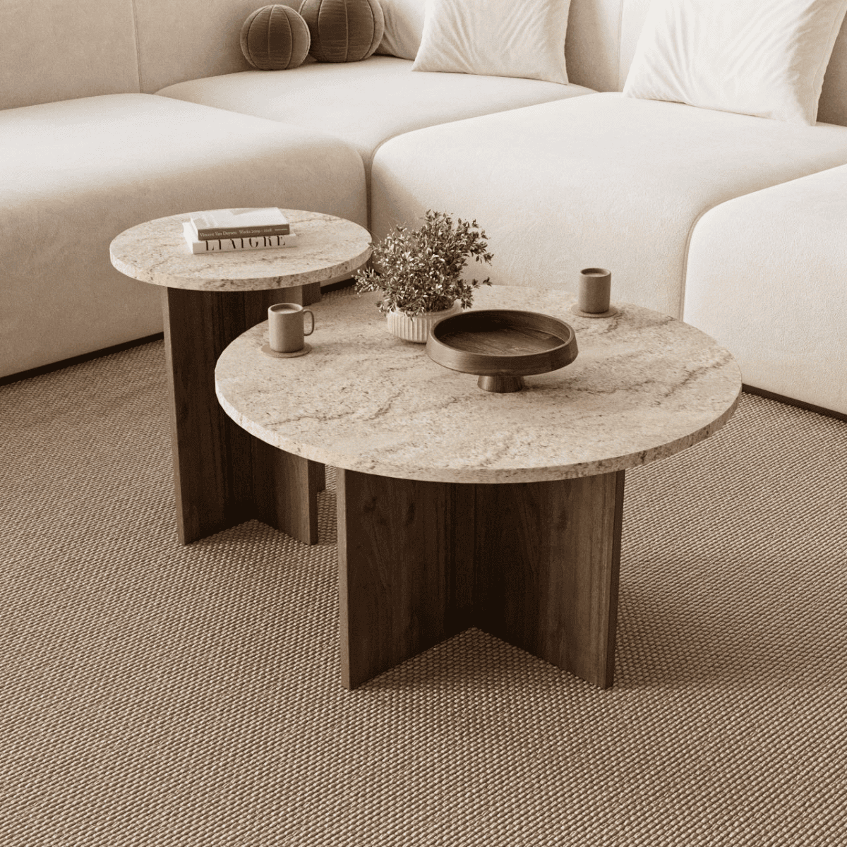 Calicosy - Set van 2 Salontafels TILIA - B70 cm