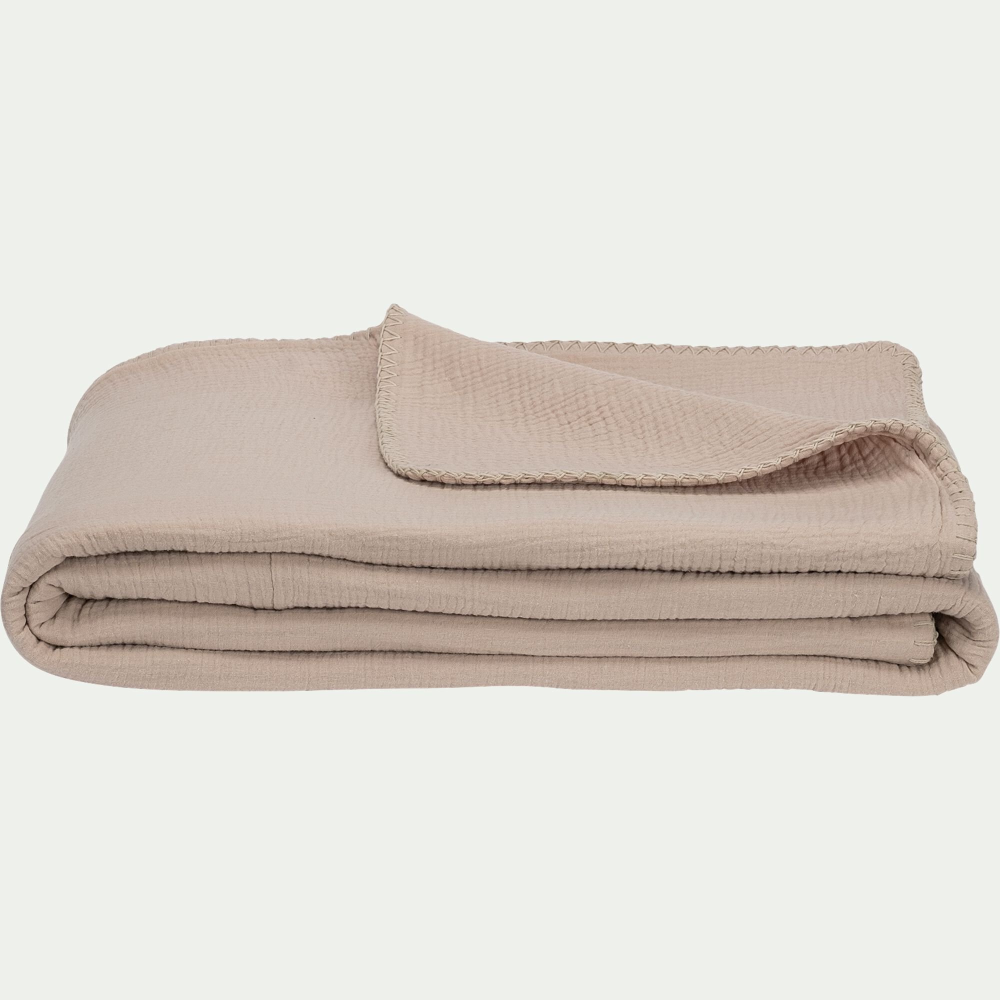 TESSALY - Plaid en gaze de coton - beige alpilles 130x170cm