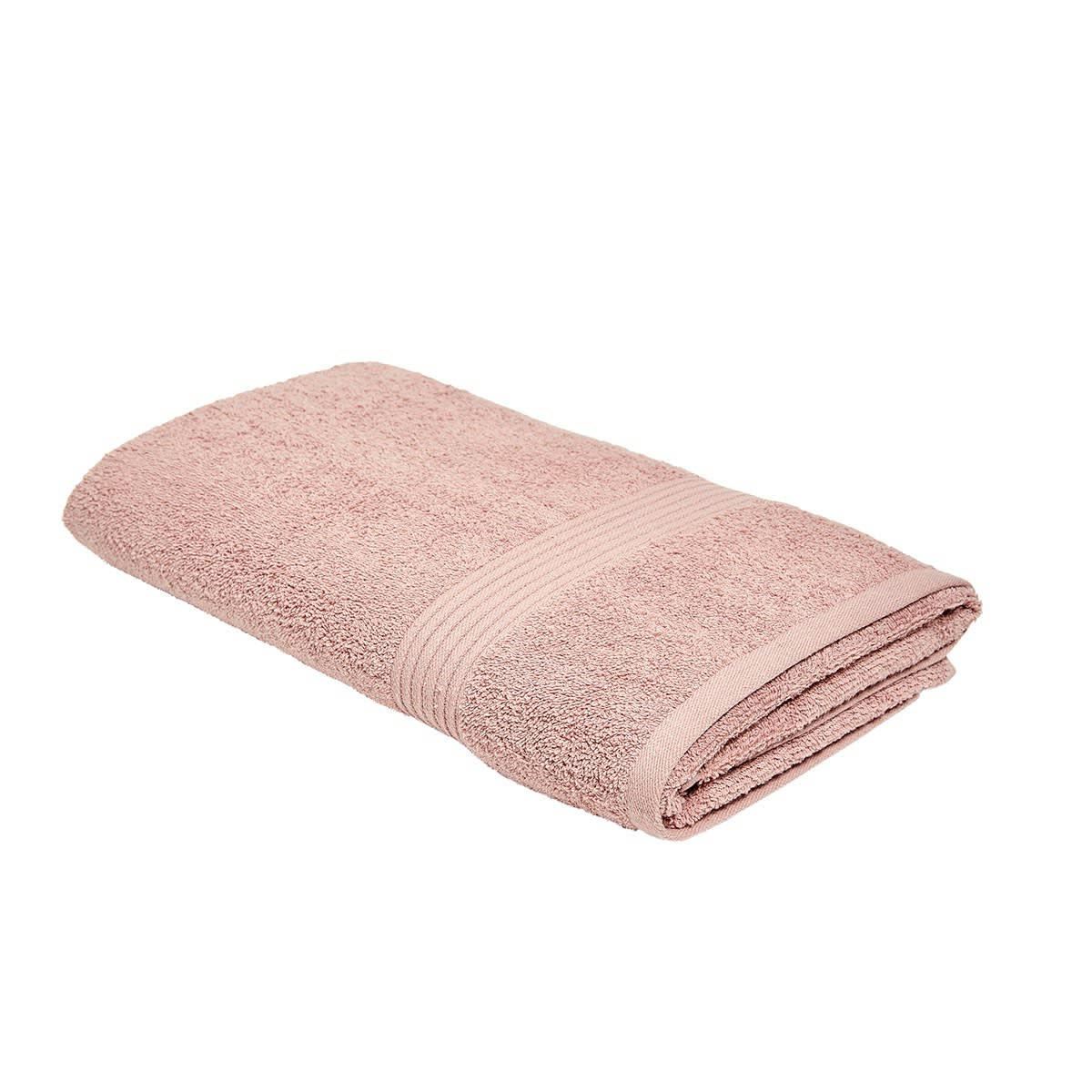 MEVAK BAÑO - Drap de bain uni en coton rose 70x130