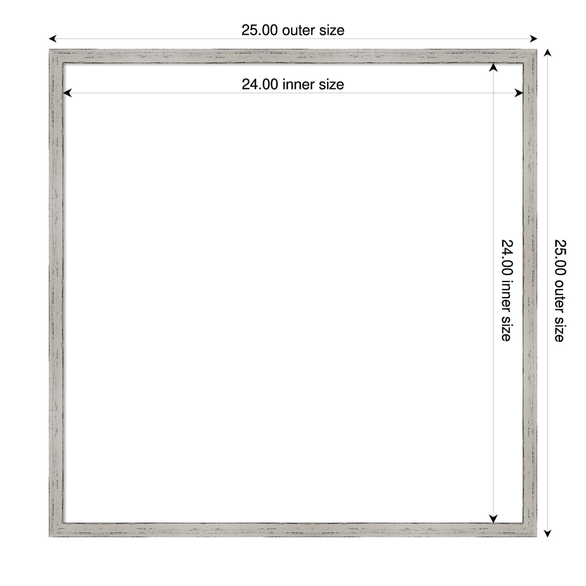 Amanti Art Shiplap White Narrow Framed Dry Erase Magnetic Board