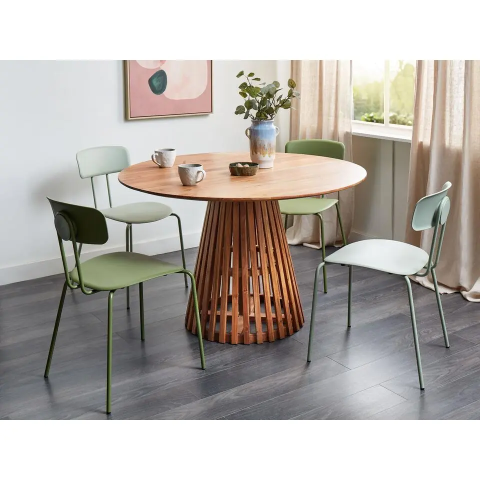 MESILLA - Ronde eettafel - Donkerhout - 120 cm - Acaciahout