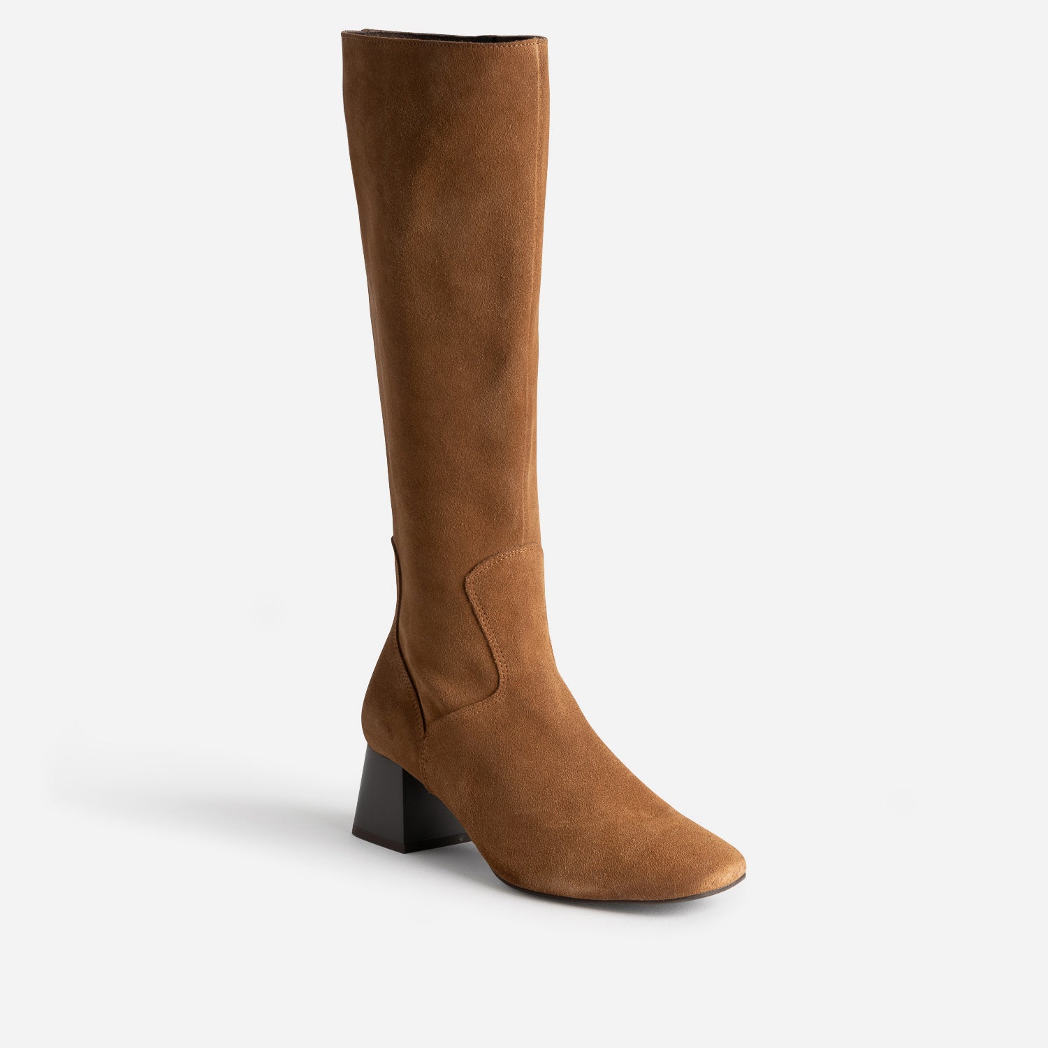 Botte cognac cuir velours souple