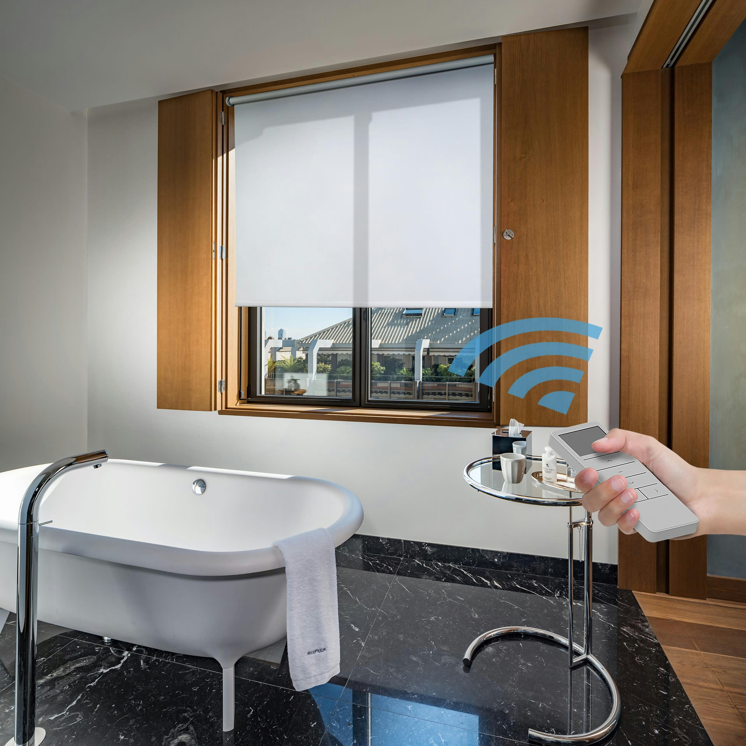 TRANSLUCIDE MOTORISÉ - Store enrouleur motorisé translucide blanc 160 x 250 cm