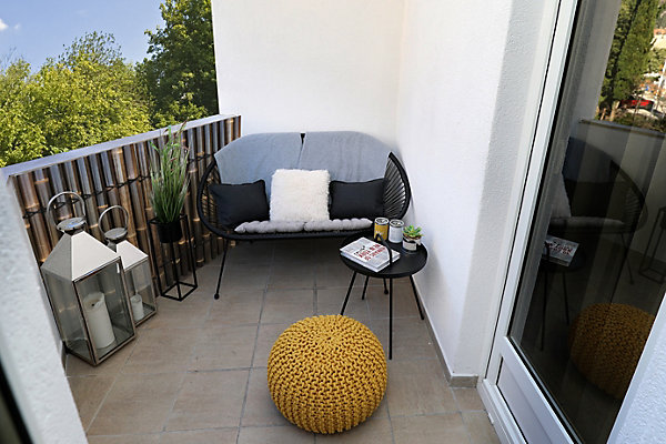 Panneau droit décoratif en demi-bambou brun/noir L. 100 x H.120 cm