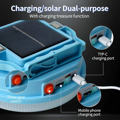 NNETM Solar LED Camping Light with Magnetic Base