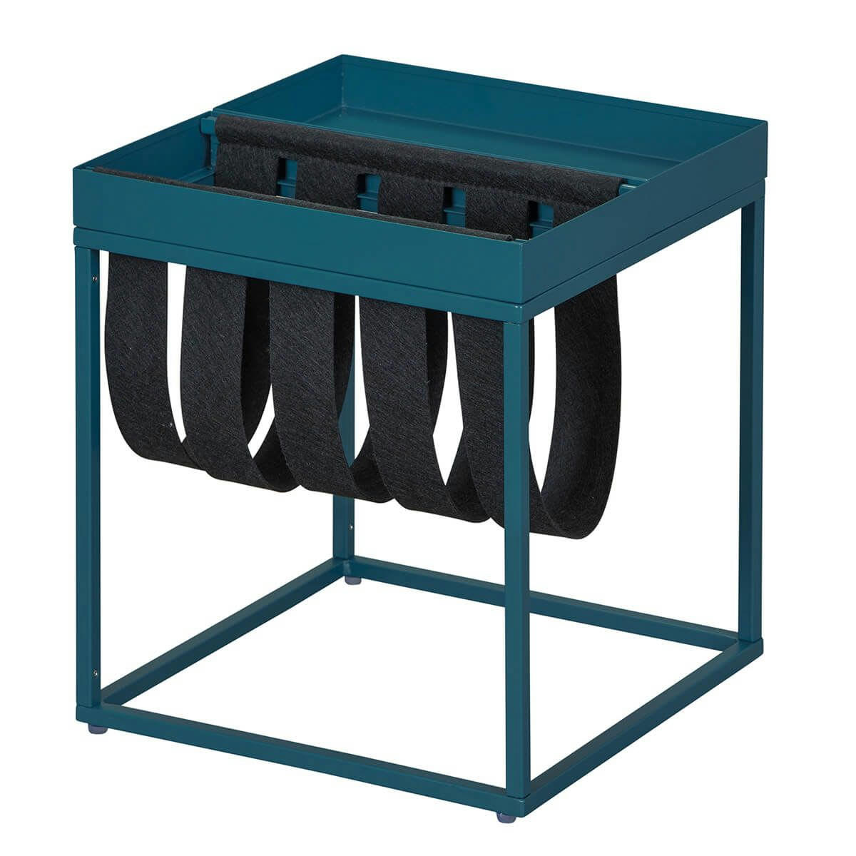 STACIO - Table  d'appoint turquoise avec porte-brochure
